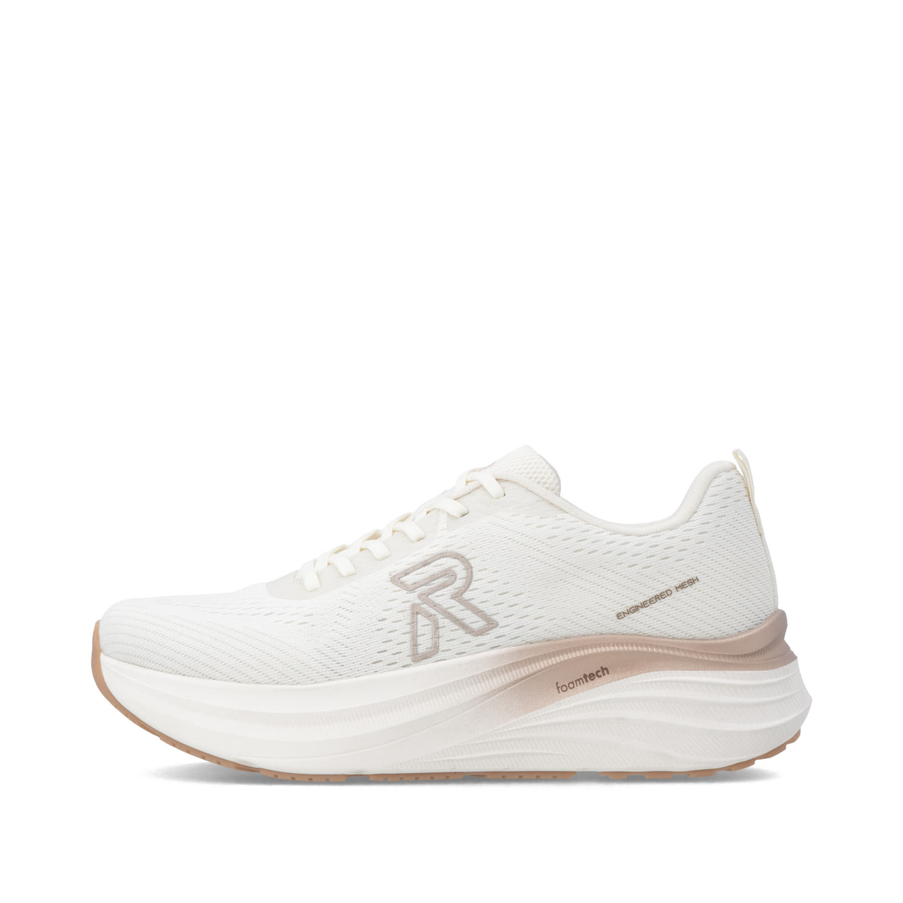 Weisse Rieker Sport Damen Sneaker Low W4101-80. Schuh Außenseite.