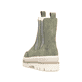 Hellgrüne Rieker Damen Chelsea Boots Y6271-54 mit einem Reißverschluss. Schuh von oben.
