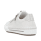 Weiße Rieker Damen Slipper L7250-80 mit einem Reißverschluss. Schuh von hinten.