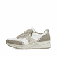Chaussures à lacets Rieker blanches femme N9504-80 avec fermeture éclair. Côté extérieur de la chaussure.