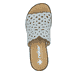 Blaue Rieker Damen Pantoletten V3693-10 mit Strasssteinen sowie leichter Sohle. Schuh von oben.