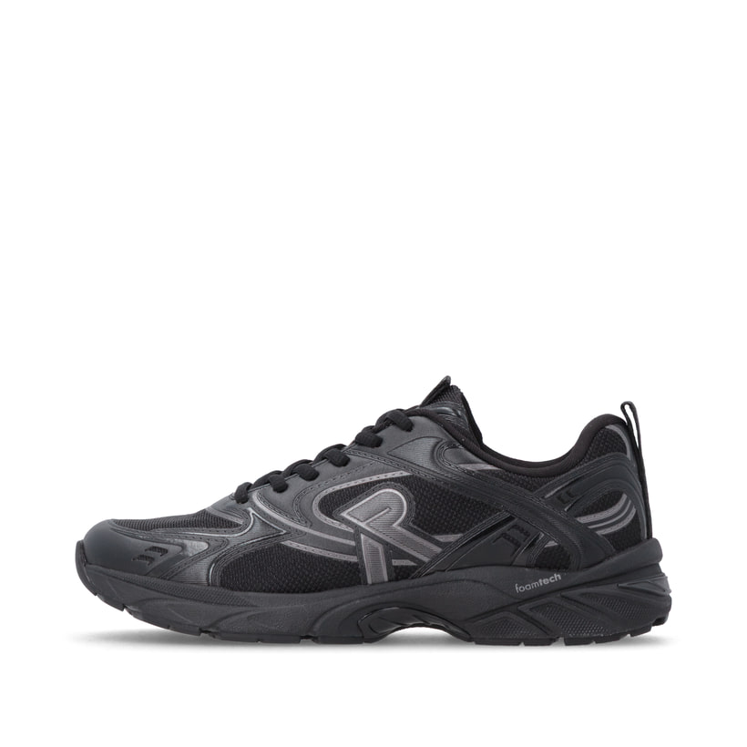 Schwarze Rieker Sport Damen Sneaker Low W4202-00. Schuh Außenseite.