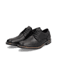 Schwarze Rieker Herren Schnürschuhe 13523-00 aus Glattleder. Schuhpaar seitlich schräg.