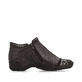 Dunkelbraune Rieker Damen Kurzstiefel 58388-26 aus Glattleder. Schuh Innenseite.
