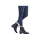 
Tiefschwarze Rieker Damen Stiefeletten Y0700-01 mit Schnürung und Reißverschluss. Schuh am Fuß