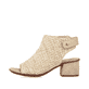 Sandalettes Ã  lanières Rieker beiges femme 64670-60 avec fermeture velcro. Côté extérieur de la chaussure.