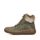 
Sonnenblumengelbe Rieker Damen Schnürstiefel Z6633-68 mit Schnürung und Reißverschluss. Schuh seitlich schräg