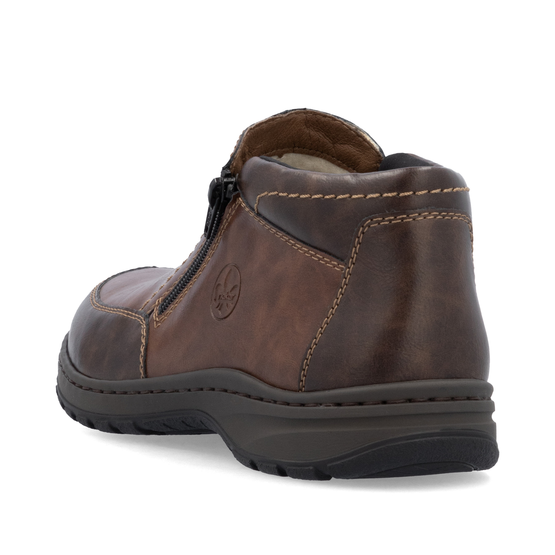 Nussbraune Rieker Herren Slipper 03352-24 mit einer schockabsorbierenden Sohle. Schuh von oben
