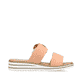 Orangene Rieker Damen Pantoletten V0692-38 mit einem Klettverschluss. Schuh Innenseite.