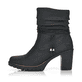 
Tiefschwarze Rieker Damen Stiefeletten Y2591-01 mit Reißverschluss sowie Blockabsatz. Schuh Außenseite