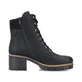 Tiefschwarze Rieker Damen Schnürstiefel Y8610-00 mit einer Profilsohle mit Blockabsatz. Schuh Innenseite