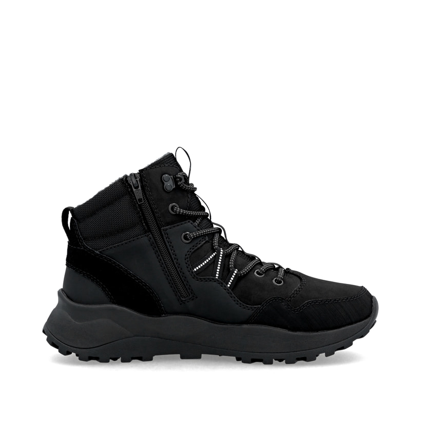 Schwarze Rieker Herren Schnürstiefel U1370-00 mit wasserabweisender TEX-Membran. Schuh Innenseite.