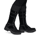 Schwarze Rieker Damen Hochschaftstiefel Y8101-00 aus Rauleder. Schuh am Fuß.