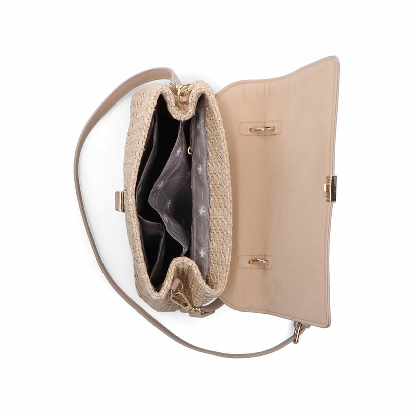 Rieker Damen Handtasche H1605-60 in Sandbeige aus Kunstleder mit Reißverschluss. Handtasche getragen.