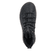 Schwarze Rieker Damen Schnürstiefel 53602-00 mit einem Reißverschluss. Schuh von oben.