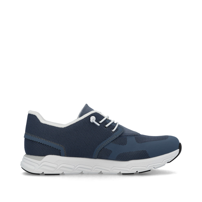 Blaue Rieker Damen Sneaker Low M9000-12 mit Gummischnürung sowie flexibler Sohle. Schuh Innenseite.