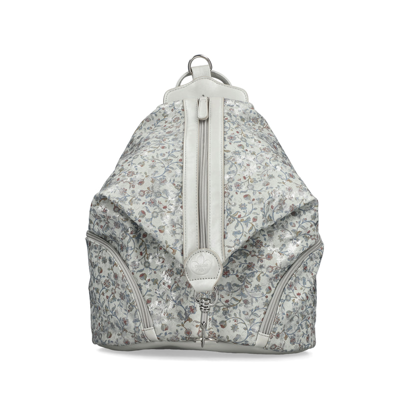 Sac à dos Rieker H1055-93 gris avec fermeture éclair et compartiment arrière. Devant.