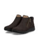 Dunkelbraune Rieker Damen Kurzstiefel Z0059-25 mit wasserabweisender TEX-Membran. Schuhpaar seitlich schräg.