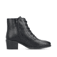 Mitternachtsschwarze Rieker Damen Stiefeletten 73930-00 mit einem Reißverschluss. Schuh Innenseite.