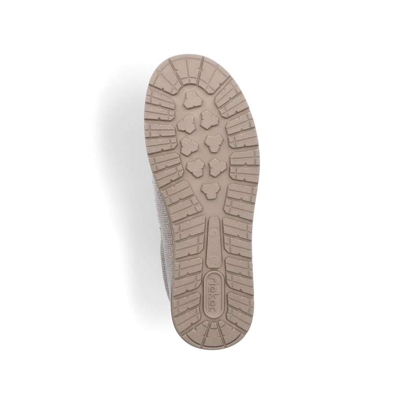 Beige Rieker Herren Slipper 08651-62 mit einem Gummizug sowie der Extraweite H. Schuh Laufsohle.