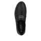 Schwarze Rieker Herren Slipper 11962-00 mit Gummizug sowie Komfortweite G 1/2. Schuh von oben.