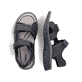 Blaue Rieker Herren Trekkingsandalen 26761-14 mit einem Klettverschluss. Schuh von oben, liegend.