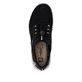 Schwarze Rieker Damen Slipper M5065-00 mit Gummizug sowie ultraleichter Sohle. Schuh von oben.