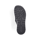Schwarze vegane Rieker Damen Pantoletten 65651-00 mit Rieker Air Sohlenfenster. Schuh Laufsohle.