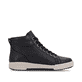 Baskets montantes Rieker noires pour femme W0164-00 en cuir lisse. Chaussure vue de l'arrière.