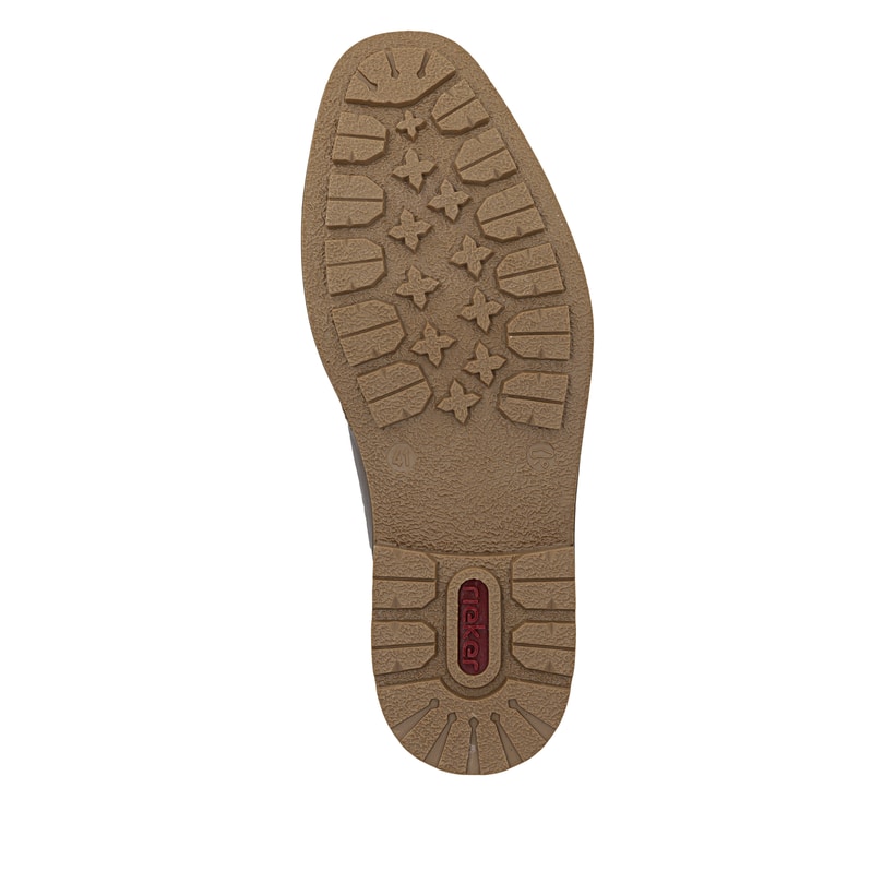 Karamellbraune Rieker Herren Schnürschuhe B1340-22 mit einer robusten Profilsohle. Schuh Laufsohle