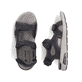 Schwarze Rieker Herren Trekkingsandalen 29151-00 mit Rieker Air Sohlenfenster. Schuh von oben, liegend.