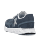 Blaue Rieker Damen Sneaker Low M9000-12 mit Gummischnürung sowie flexibler Sohle. Schuh von hinten.