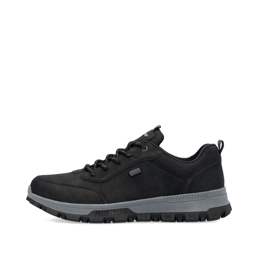 Schwarze Rieker Herren Schnürschuhe 35503-00 mit wasserabweisender TEX-Membran. Schuh Außenseite.