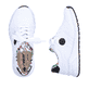 Weiße Rieker Damen Sneaker Low M4903-80 mit einer Schnürung sowie Extraweite H. Schuh von oben, liegend.