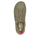 Grüne Rieker Damen Schnürschuhe N2401-54 mit modernen Ziernähten. Schuh von oben.