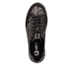 Dunkelbraun-schwarze Rieker Damen Sneaker Low M7711-26 mit floralem Aufdruck. Schuh von oben.