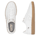 Weiße Rieker Damen Sneaker Low W2200-80 mit Schnürung sowie abriebfester Sohle. Schuh von oben, liegend.