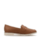 Braune Rieker Damen Loafer 45300-24 mit Gummizug sowie schmaler Passform E 1/2. Schuh Innenseite.