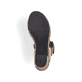 Beige Rieker Riemchensandaletten 63850-60 mit trendigen Schnalle. Schuh Laufsohle.