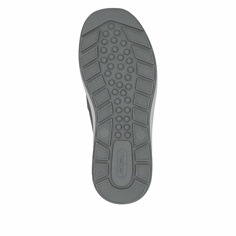 Graue Rieker Herren Slipper 11550-42 mit einem Gummizug sowie der Extraweite H. Schuh Laufsohle.