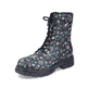 
Mehrfarbige Rieker Damen Biker Boots Z9120-90 mit Schnürung und Reißverschluss. Schuh seitlich schräg