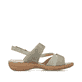 Grüngraue Rieker Damen Riemchensandalen 60866-54 mit einem Klettverschluss. Schuh Innenseite.