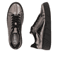 Metallische Rieker Damen Sneaker Low W2601-91 aus Glattleder mit einer Schnürung. Schuh von oben, liegend.