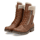 Beige Rieker Damen Biker Boots 78520-62 mit Schnürung und Reißverschluss. Schuh Innenseite