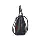 Rieker Damen Shopper H1524-00 in Tiefschwarz-Feuerrot aus Kunstleder mit Reißverschluss. Shopper linksseitig.