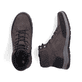 Holzbraune Rieker Herren Schnürstiefel 03640-25 mit einem Reißverschluss. Schuh von oben, liegend.
