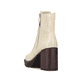 
Vanillebeige Rieker Damen Stiefeletten Y4155-60 mit Reißverschluss sowie Blockabsatz. Schuh von hinten