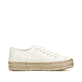 Schwanenweiße Rieker Damen Schnürschuhe 94005-80 mit goldenen Ösen. Schuh Innenseite.
