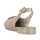 Beige Rieker Slingpumps 43150-60 mit Schnallen sowie einer leichten Sohle. Schuh von hinten.