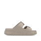 Beige Rieker Damen Pantoletten P2180-60 mit Schnallen sowie ultraleichter Sohle. Schuh Innenseite.